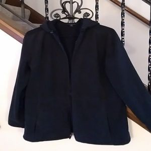Fleece cinched waist tunic jacket